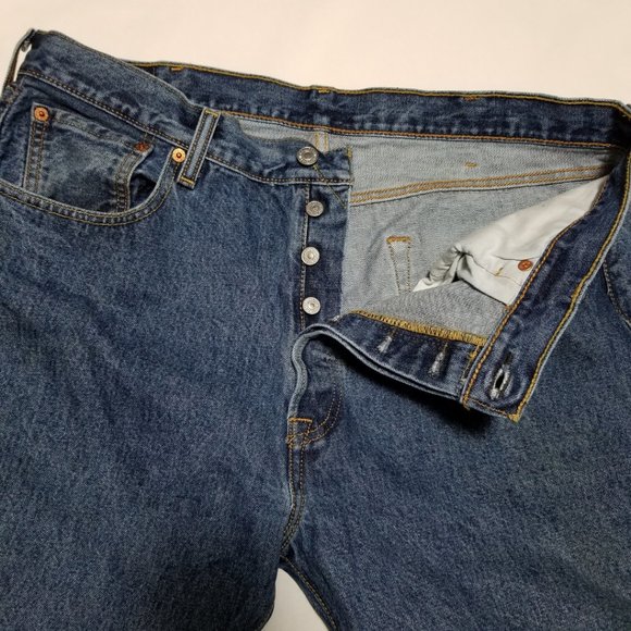 Levi's 501xx Medium Wash Straight Leg Jeans - Picture 5 of 8